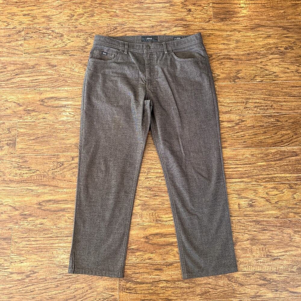 Brax Feel Good Cooper Brown Houndstooth Regular Chino Pants 36x32